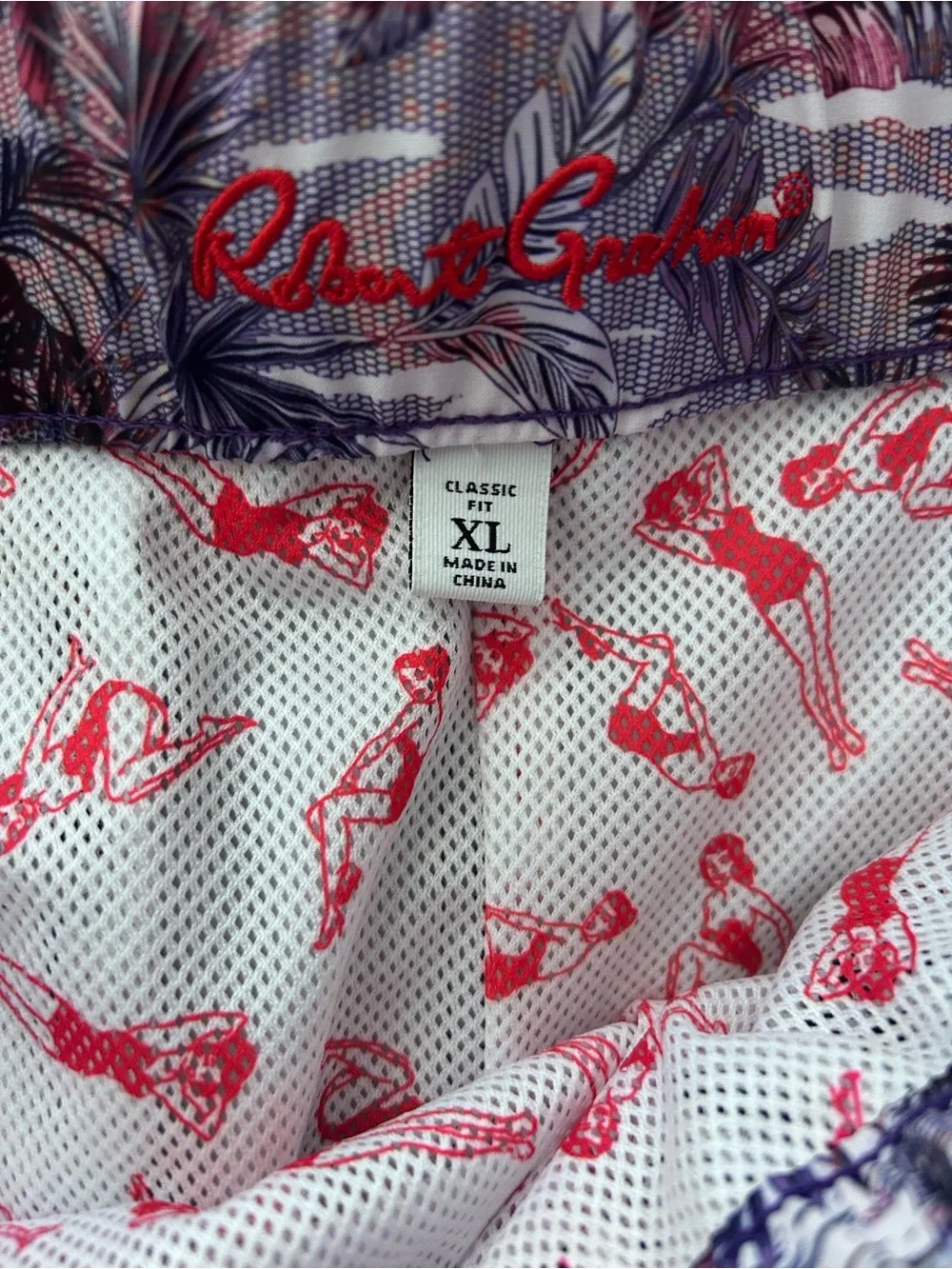 Robert Graham Men's Loki Woven Swim Shorts paisley size XL
